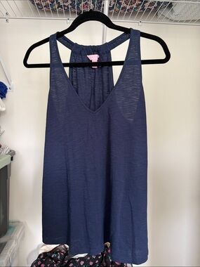 Lilly Pulitzer Navy V-Neck Racerback Tank